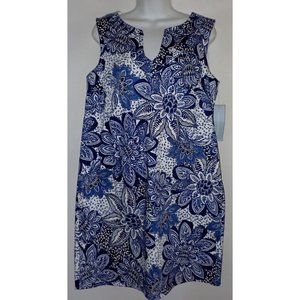 London Times Women's Size 10 Sheath Dress Blue Paisley Sleeveless Stretch NEW‎